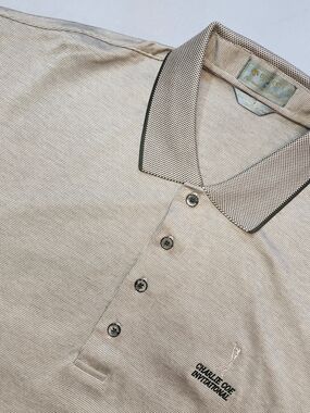 Descente Intlernatio Collection Golf Polo Large Gold Egyptian Cotton Charlie Coe